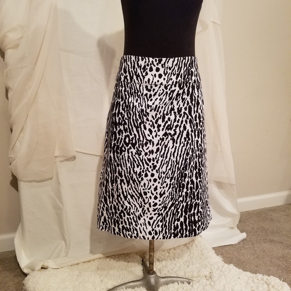 Talbots Dresses & Skirts - TALBOTS Woman's petite black and white animal print skirt Size 8P